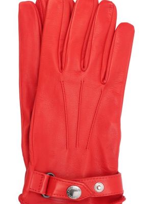 Кожаные перчатки Alexander Mcqueen красные