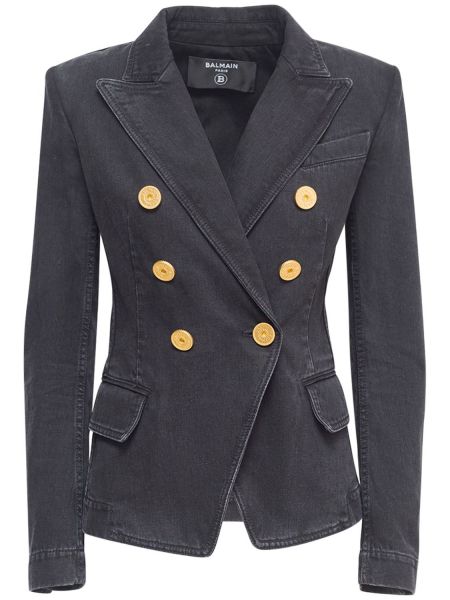 Blazer med knappknäppning Balmain svart