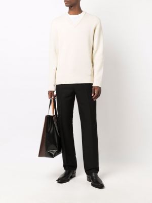 Jersey de punto con escote v de tela jersey Sunflower blanco