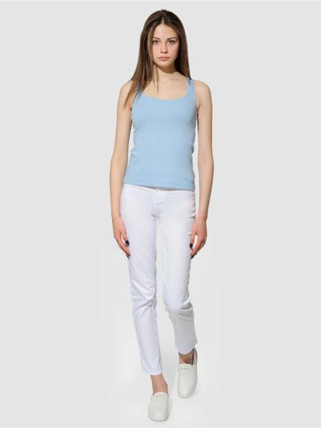 Білі бавовняні прямі джинси Arber