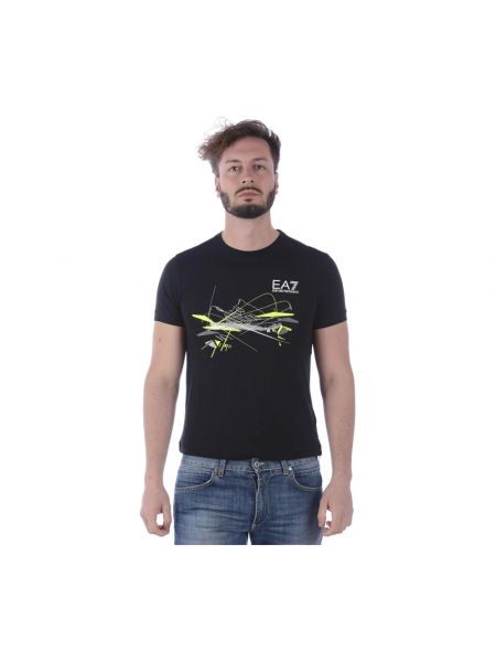 Casual t-shirt mit print Emporio Armani Ea7 schwarz