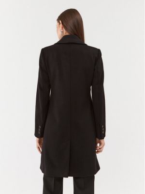 Vlnený priliehavý kabát Marella čierna