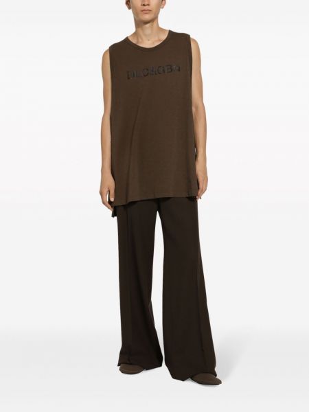 Kokvilnas krekls ar apdruku Dolce & Gabbana brūns