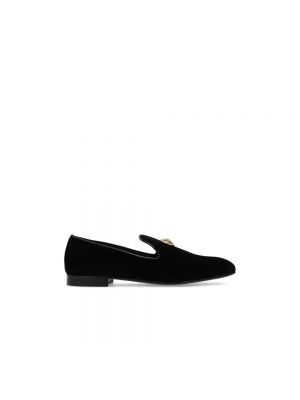 Aksamitne loafers Versace czarne