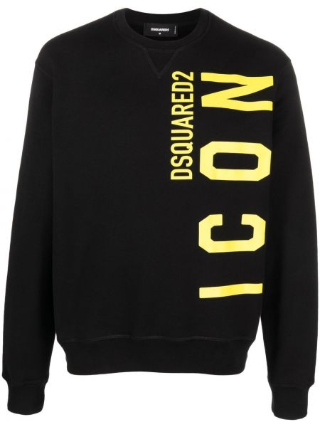 Trykt bomull sweatshirt Dsquared2 svart