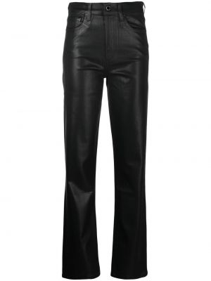 Klasické bavlněné straight fit džíny s vysokým pasem Le Jean - černá