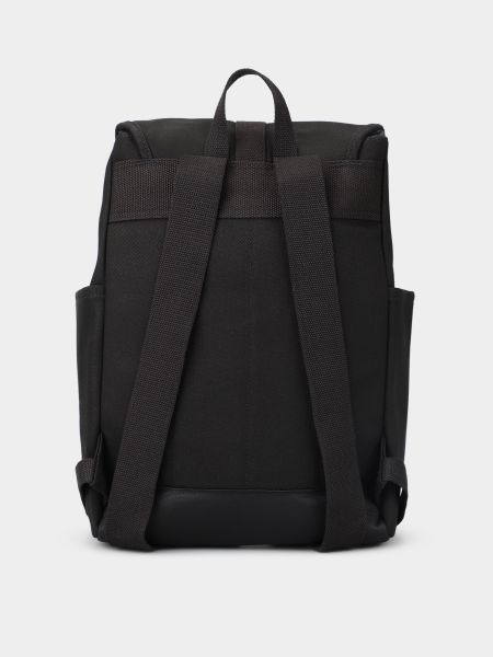 Хлопковый кожаный рюкзак Timberland черный