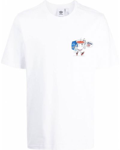 Camiseta con estampado Adidas blanco