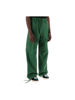 Spodnie relaxed fit Salvatore Ferragamo zielone