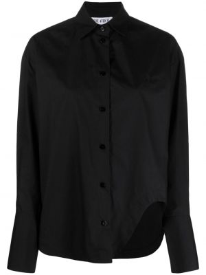 Medvilninė siuvinėta marškiniai The Attico juoda