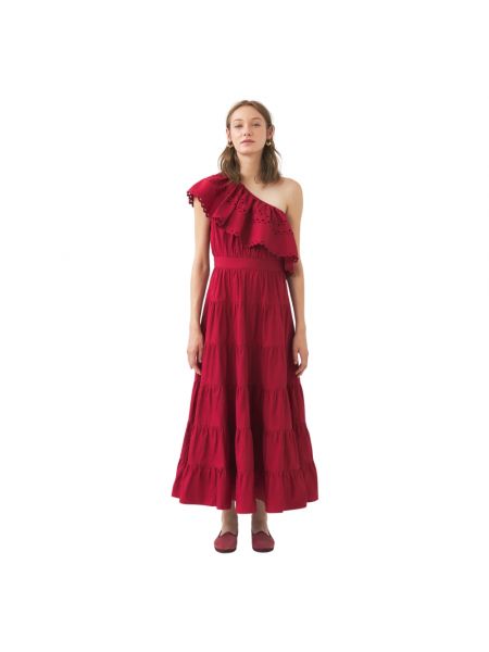 Sukienka długa asymetryczna Antik Batik czerwona