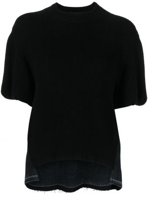 Ασύμμετρη μπλούζα Sacai μαύρο