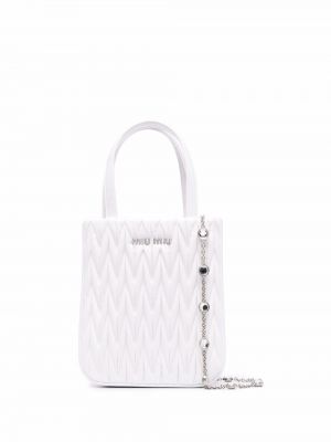 Bolso shopper Miu Miu blanco