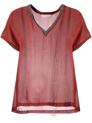 T-shirt con scollo a v Fabiana Filippi rosso