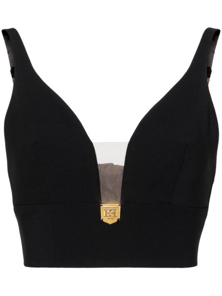 Crepe v-hals bralette Elisabetta Franchi sort