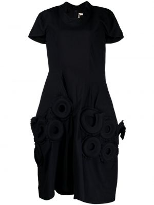 Vlněné midi šaty Comme Des Garçons černé
