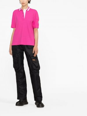 Kokvilnas polo krekls Moncler rozā