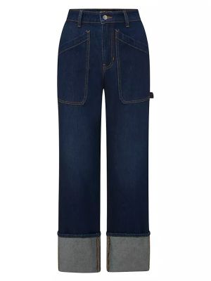 Хлопковые прямые джинсы Veronica Beard