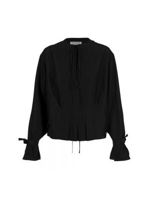 Bluzka plisowana Victoria Beckham czarna