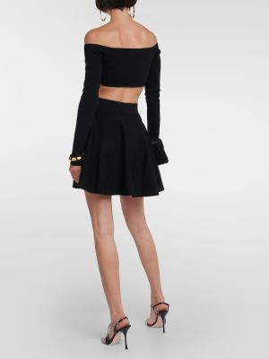 Mini falda de lana Nina Ricci negro