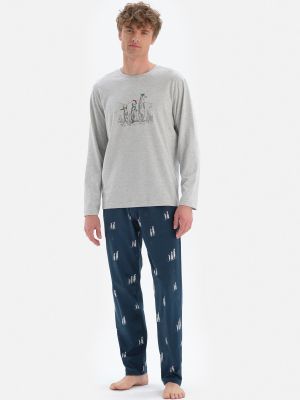 Pidžama s printom Dagi siva