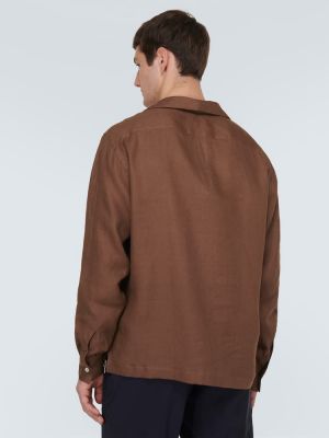 Camisa de lino Lardini marrón