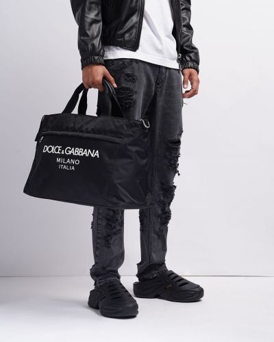 Nylon bőr táska Dolce & Gabbana fekete