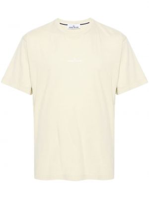 Βαμβακερή μπλούζα με σχέδιο Stone Island μπεζ