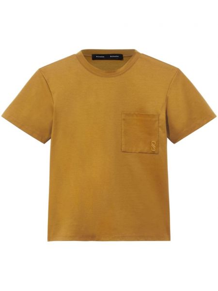 Bomuld t-shirt Proenza Schouler brun