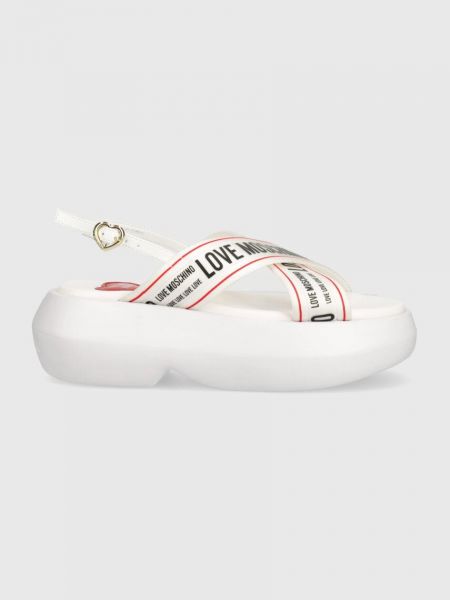 Sandały na platformie Love Moschino białe