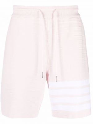 Pantaloncini sportivi a righe Thom Browne rosa