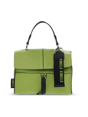 Leder schultertasche mit reißverschluss Rebelle grün