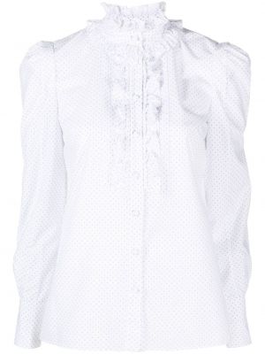 Блуза на точки с волани Erdem бяло