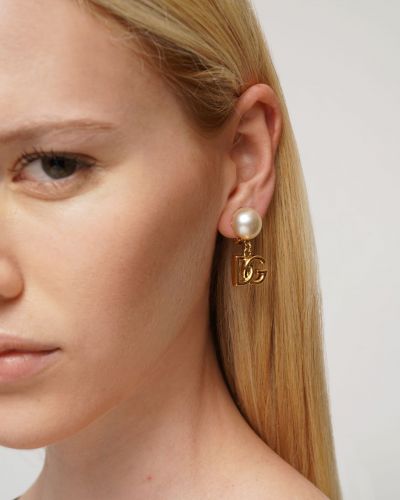 Σκουλαρίκια με μαργαριτάρια Dolce & Gabbana χρυσό