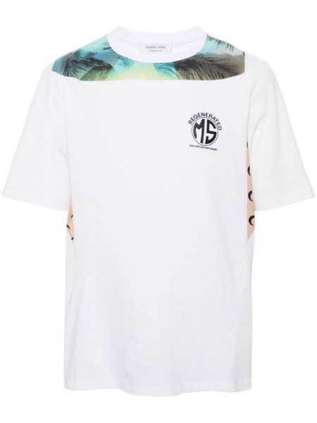 T-shirt en coton à imprimé Marine Serre blanc
