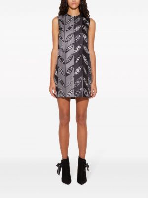 Hedvábné mini sukně s potiskem s abstraktním vzorem Pucci šedé