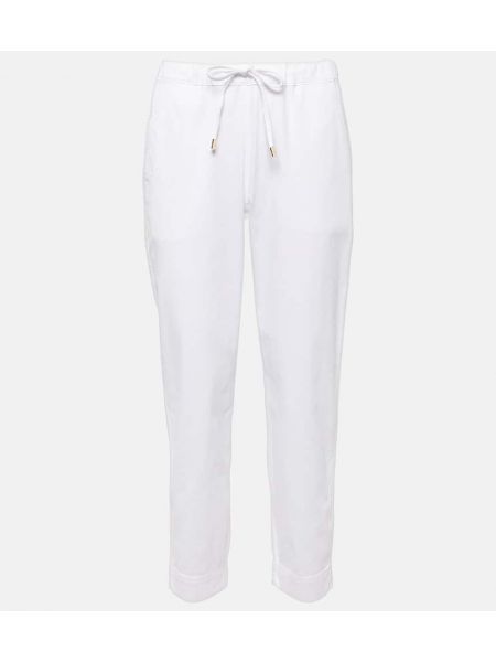 Pantaloni dritti di cotone Max Mara bianco