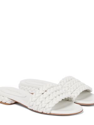 Pletene kožne cipele Gianvito Rossi bijela