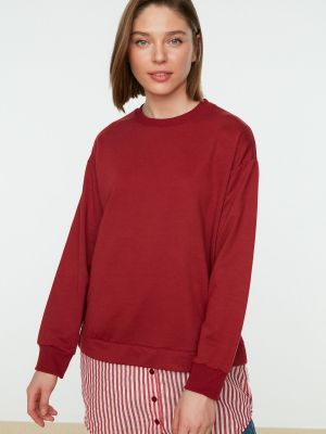 Dzianinowa bluza dresowa Trendyol czerwona