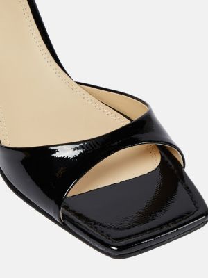 Kožne sandale od lakirane kože Souliers Martinez crna