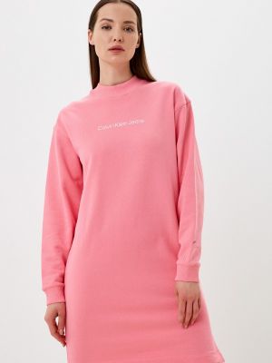 Джинсовое платье Calvin Klein Jeans, розовое