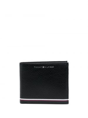 Kožená peněženka s potiskem Tommy Hilfiger černá