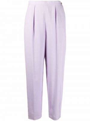 Pantalones ajustados de seda Chanel Pre-owned violeta