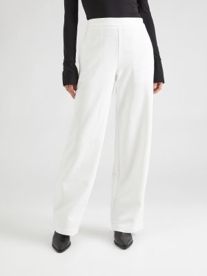 Широки панталони тип „марлен“ Pieces бяло