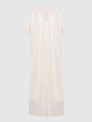 Вечернее платье с пайетками Taller Marmo белое