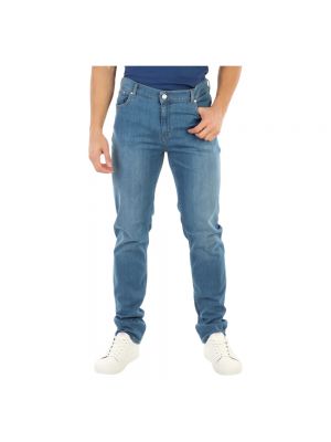 Jeansy skinny dopasowane z kieszeniami Trussardi niebieskie