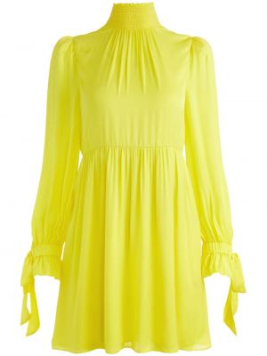 Viskózové mini šaty Alice + Olivia - žlutá