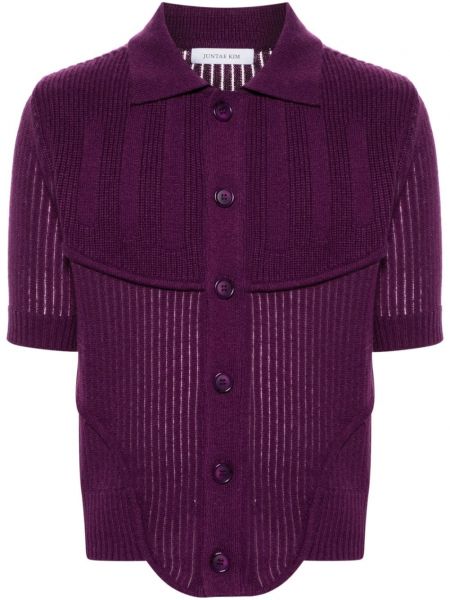 Cardigan en tricot avec manches courtes Juntae Kim violet