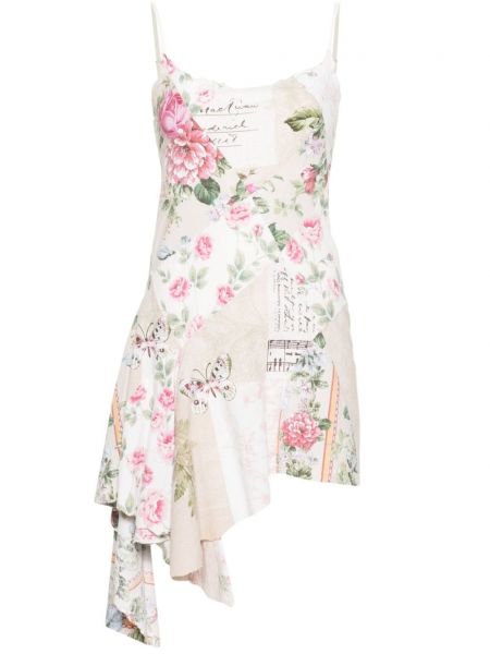 Obleka s cvetličnim vzorcem s potiskom Rave Review roza