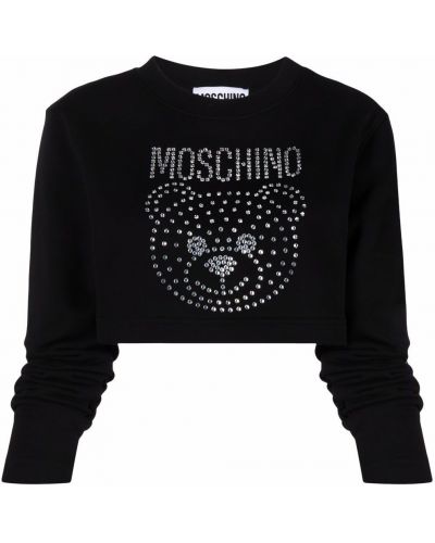 Krystaller crop top Moschino svart